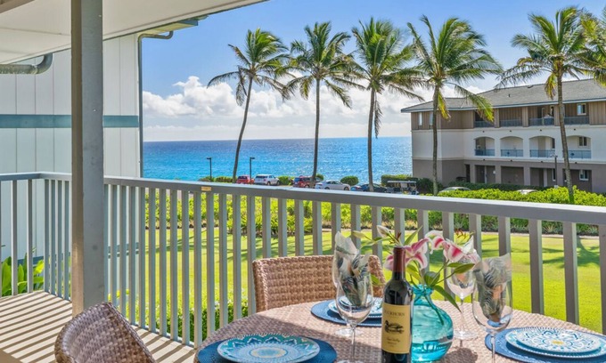 Poipu Condo | Updated condo with ocean views off both lanais!