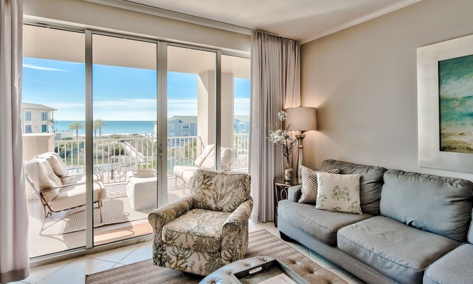 Santa Rosa Beach Condo | Updated corner gulf front San Remo 309, 3/3, private beach/pool/hot tub/gym!