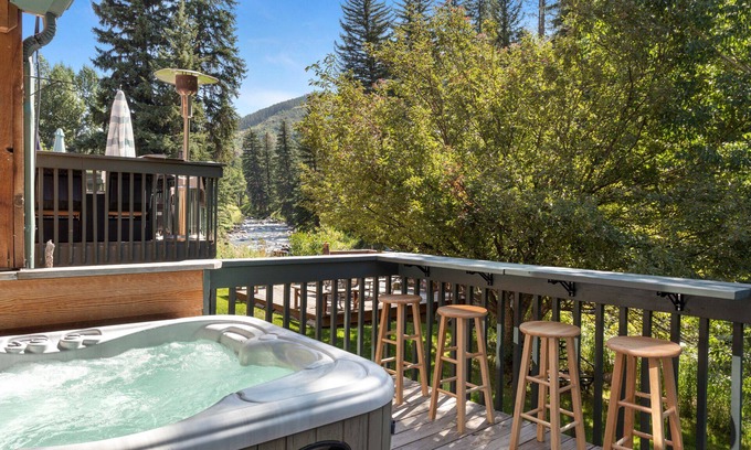 Vail House | Updated Townhome Overlooking Gore Creek, Deck with Private Hot Tub + Gas Grill, Parking for 4