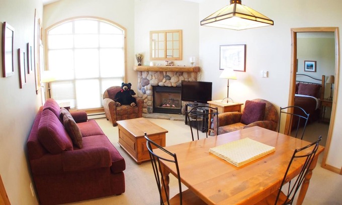 Sun Peaks Condo | Upper level 2 bedroom condo with courtyard view and easy access to ski runs