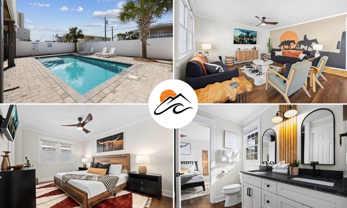 Cherry Grove Beach House | Urban Cowboy - 5BR Western-Themed w/Private Pool