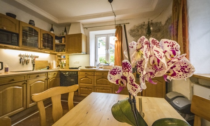 Gmain Apartment | Vacation apartment, 100sqm, 2 bedrooms, fireplace, terrace, sauna and garden