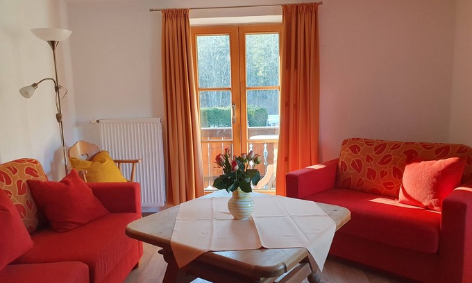 Bischofswiesen Apartment | Vacation apartment no. 6 for 1-5 persons, approx. 70 m², 1 bedroom, bed-sitting room, balcony