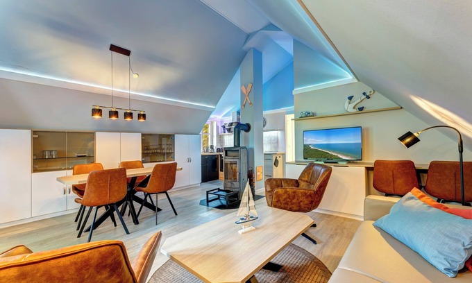 Ueckeritz Apartment | Vacation apartment with private sauna and fireplace, right on the beach.