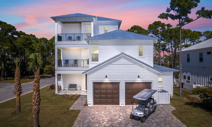 Miramar Beach House | Vacation Station with Private Pool and Low-Speed Vehicle