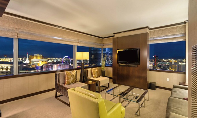 Las Vegas Strip Apartment | Vdara Best Penthouse! Jaw Drop Bellagio Fountain View! Sleeps 6! 46th Floor!