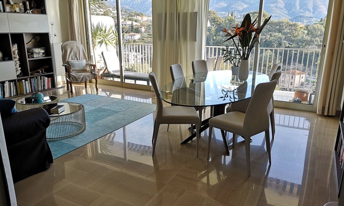 French Riviera Apartment | Very large two-room apartment with beautiful sea and mountain views