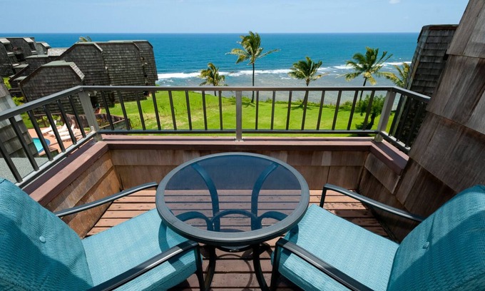 Princeville Condo | View from the top! Whale watching from oceanfront top floor!