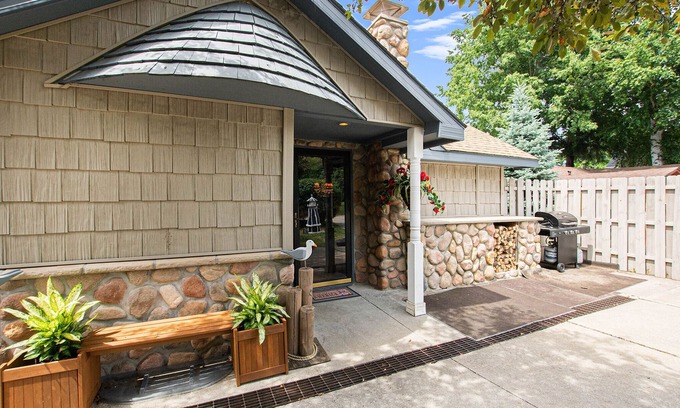 Ludington Cottage | Views abound from this lakefront charmer with in-ground pool