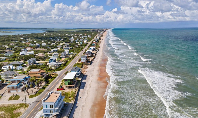 Vilano Beach House | Vilano Beach Gem: Lush Patio, Hot Tub, En Suite Bedrooms, Walk to the Beach