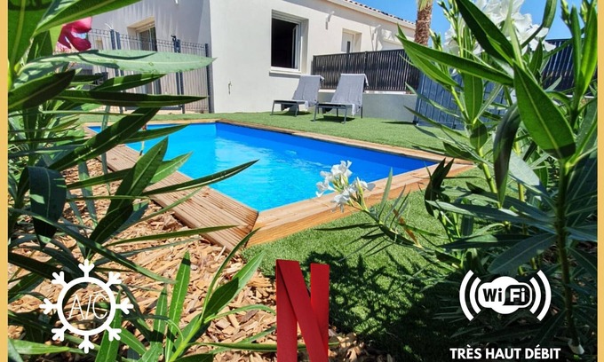 Cessenon-sur-Orb Villa | Villa 3ch Moderne Piscine Chauffée Clim