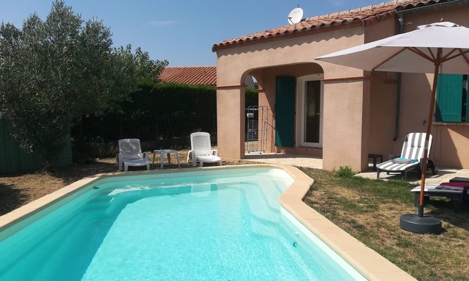 Caunes-Minervois Villa | VILLA AIIR-CONDITIONED/SWIMMING POOL/GARDEN/4 BEDR./2 BATHS/8BEDS/BOXWIFI