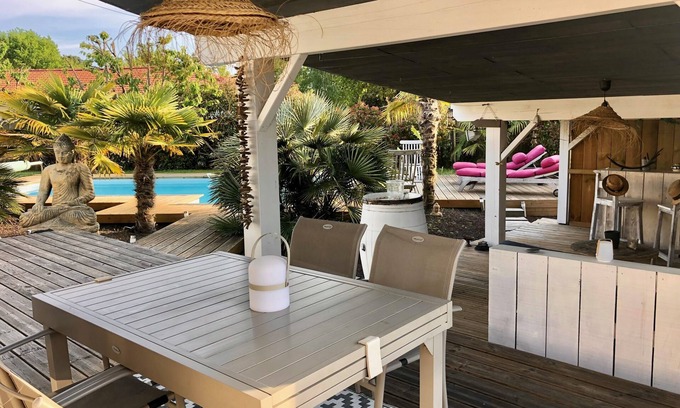 Le Teich Villa | Villa Avec Piscine Dans Écrin de Verdure Bassin Arcachon 6 Couchages