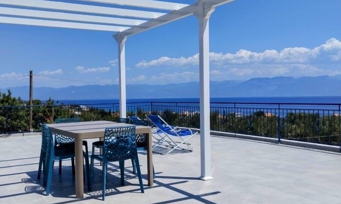Aipeia Villa | Villa Blue Cocoon - Chrani Messinia Peloponnese Sea View Rooftop Beach 550 m