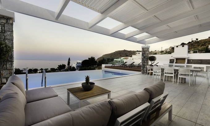 Vlicha Villa | Villa Crystal with Private Pool & Sea Views in Lindos (Vlicha beach)