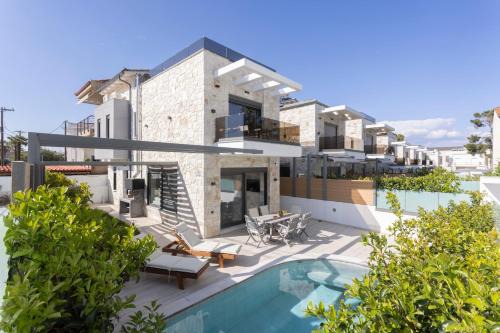 Haniotis Villa | Villa Elios - 100m to beach, Private Pool