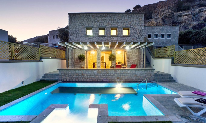 Pefkos Villa | Villa Ellie - Hydro massage, Private Pool, AC & WiFi