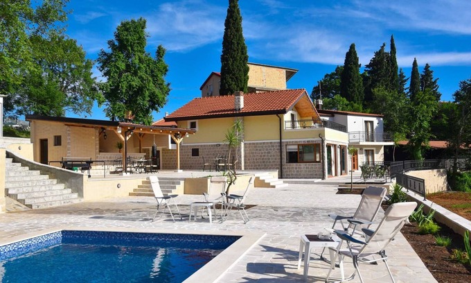 Becici Villa | Villa Gardenia 2 with Shared Pool and Basketball Court