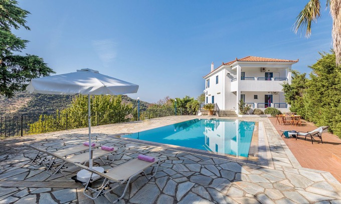 Xanthi Region Villa | Villa Green on Blue - peaceful rural location with panoramic sea & forest views