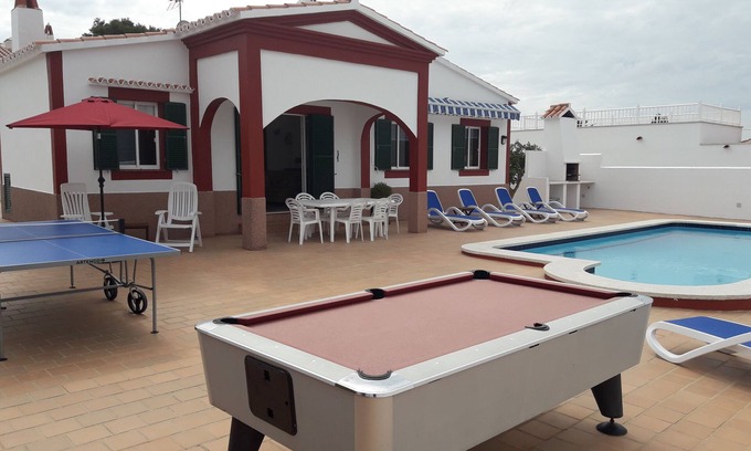 Cala en Porter Villa | Villa in Calan Porter With Private Pool, Air Conditioning, internet, billiard.