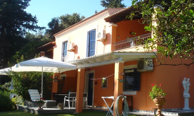 Skala Apartment | Villa in green nature, sand beach and mountains.