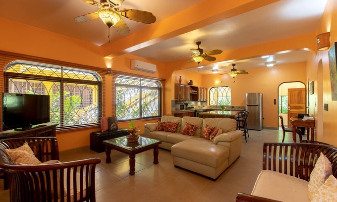 Nosara Villa | Villa Las Palmas #3 Tropical Rental - Beach Front - WiFi - Porch - AC - 100Mbps