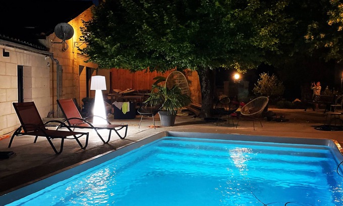 Montagne Villa | Villa Maison Cantalupo Piscine Sel Chauffée Clim 5 min St Emilion