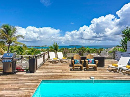 Orient Bay Villa | Villa Marguerite private pool and hot tub in Orient Bay