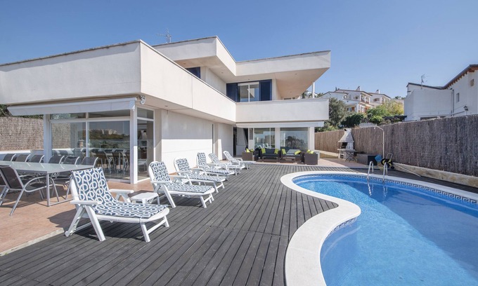 Sitges Villa | VILLA MEDITERRANEA SITGETANA WITH PRIVATE POOL, WIDTH DECK, BBQ AND SEA VIEWS