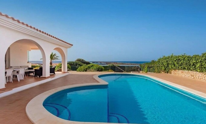 Sant Lluis Villa | Villa next Binibeca, one level and first sea line salad pool, air-conditioned