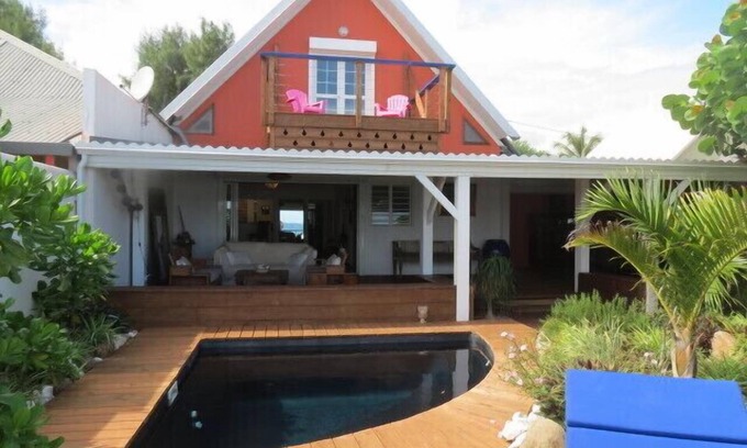 Grand Fond Villa | Villa Perle de Corail with waterfront pool and direct beach access