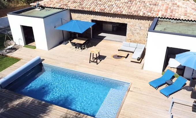 Cirendinu House | Villa Pienezza 8p 4 bedrooms very quiet Pinarellu 5min from beaches Heated swimming pool