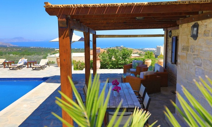 Atsipópoulon Villa | Villa Tara, unforgettable view in a luxurious villa
