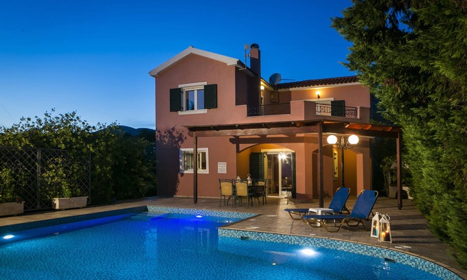 Karavados Villa | Villa Thalia, close to beach with Wi-Fi, A/C, BBQ and private swimming pool