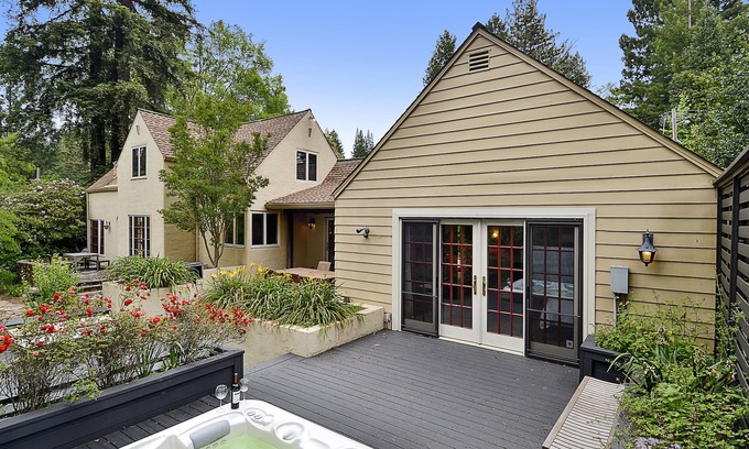 Guerneville House | Villa Tranquila ~ Historic Mediterranean Home, Mountain Views, Spa!
