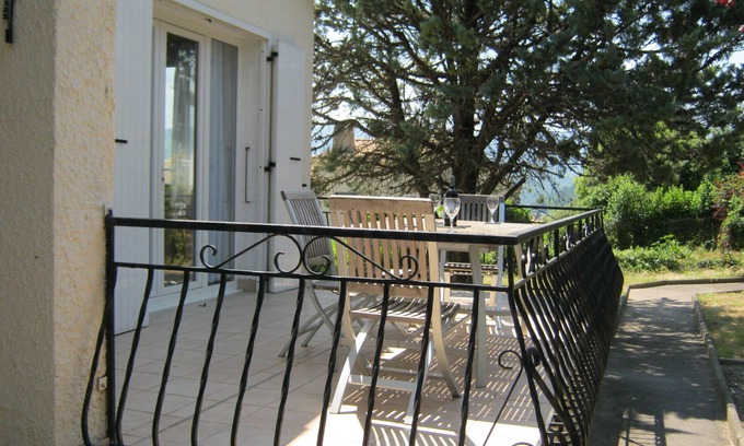 Bedarieux (ornac) Villa | Villa with pool and appartment, stunning views on the edge of a town.