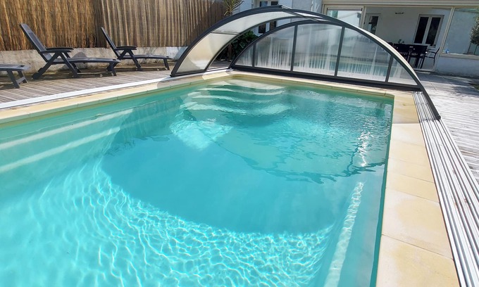 Le Chateau-d'Oleron House | Villa wooded view private pool, heated and covered at Château d'Oléron