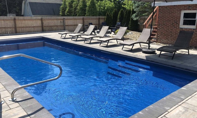 New Buffalo House | Vintage, restored home w/pool, hot tub & courtyard-just blocks to town & beach