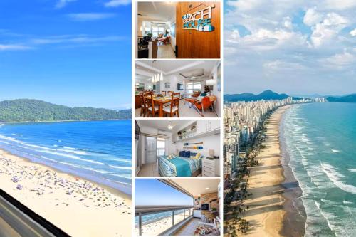 Guilhermina Apartment | Vista cinematográfica 24º andar, frente total mar na Guilhermina, 2 quartos, condomínio com lazer total, enxoval, ar condicionado, churrasqueira, Wi-fi, Netflix, piscina aquecida, saunas, 2 vagas e portaria 24 horas, 15Off no App
