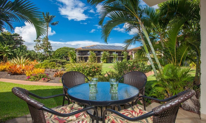 Kihei Condo | Waiohuli Beach Hale D-117 Oceanfront View at Ground Floor Unit Great Location