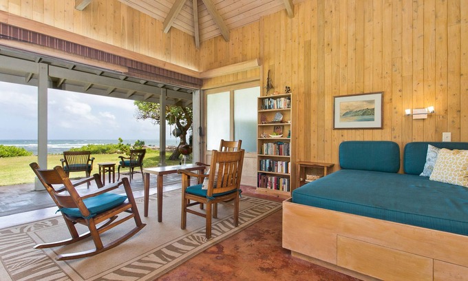 Hauula House | Waipuna Hale: Oceanfront Cottage w/Panoramic Views, Yard, & Private Beach Access