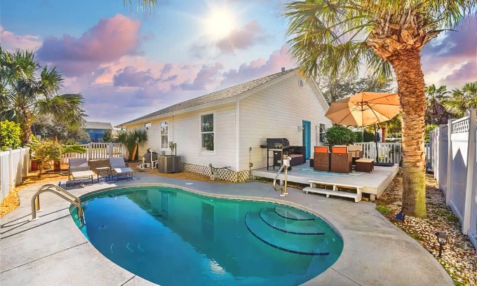 Crystal Beach House | Walk to Beach! Private Pool! Family Friendly!