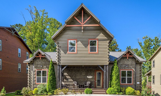 Gatlinburg Cabin | Walk to Gatlinburg - Cabin Sleeps 46! Game/Theater Room, Pool Access, Hot Tub