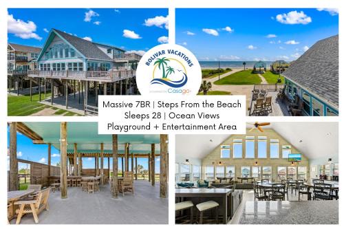 Port Bolivar House | Walk to Sea! Spacious Beachfront w 7BR! Sleeps 28!