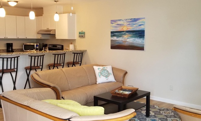 Northeast Virginia Beach Condo | Walk to the Beach and great restaurants! Family-sized condo with balcony.