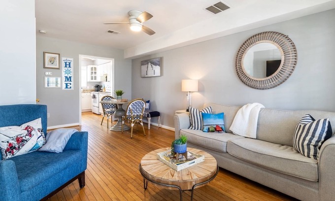 Eastport House | Walkable Eastport Home with Firepit, Porch & Fenced-in Yard