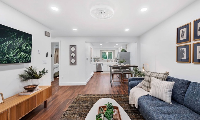 Regis Apartment | Warm Mid-Mod Denver Apt w/King Bed & Luxe Bedding and Private Office