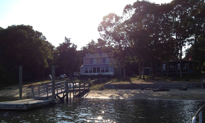 Mashpee Neck House | Waterfront 2 Story Colonial Home with beach and private boat dock
