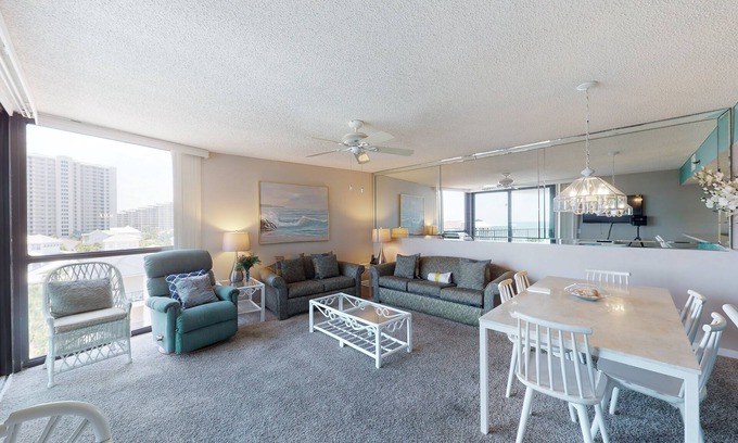 Miramar Beach Condo | Waterfront corner condo w/shared pool, pool spa, fitness room, & beach service