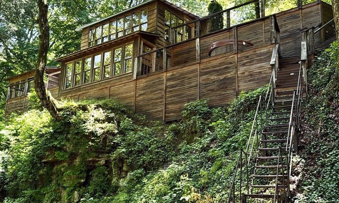 Nunnelly Cabin | Waterfront Designer Cabin w/Dock, Decks, Hot tub and Fire Pits.
